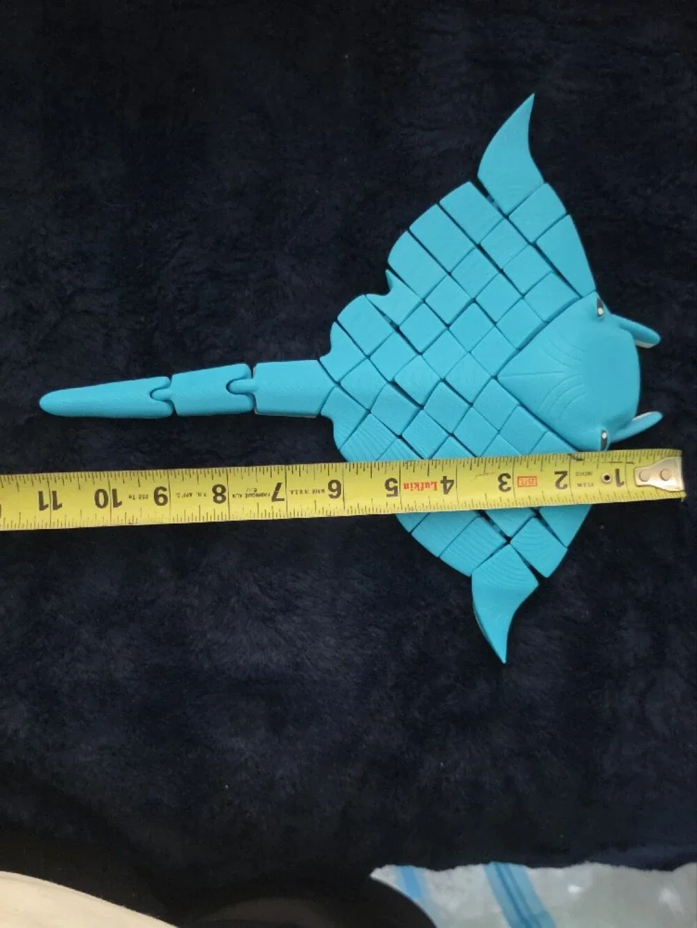 Turquoise Manta Ray 3d Printed
